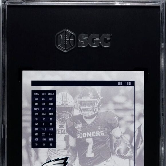 2020 Panini Luminance Jalen Hurts SGC 10 - rookie auto/199 - Picture 5 of 7